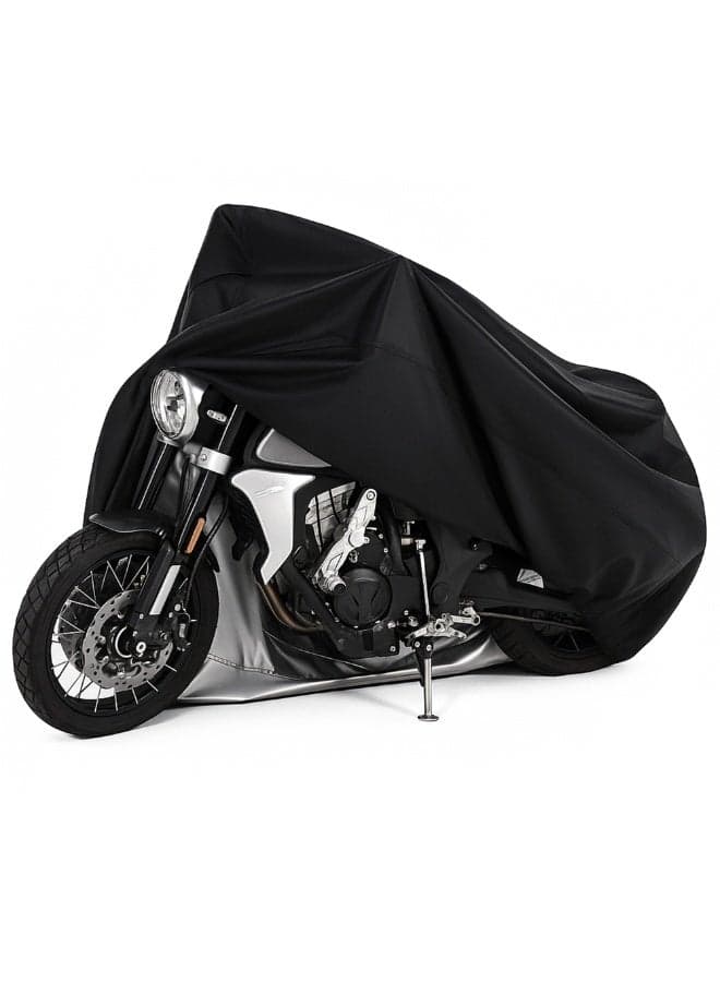 Topify Motorcycle Cover, Motorbike Cover All Season Universal Weather Waterproof Sun Outdoor Protection with Lock-Holes & Storage Bag, 3XL Motorcycles Vehicle Cover
