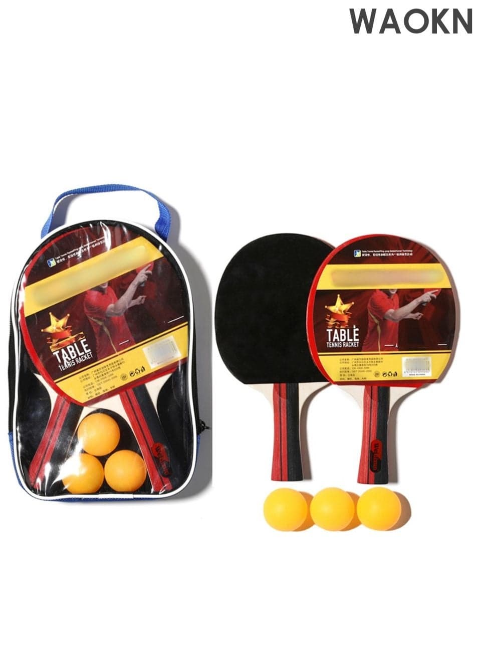 2 Long-Handled Table Tennis Rackets With Three Ping Pong Balls , Table Tennis Racket Set , High elasticity table tennis racket , Ideal For Skill Development , Suitable For Indoor Table Tennis And Outdoor Sports .