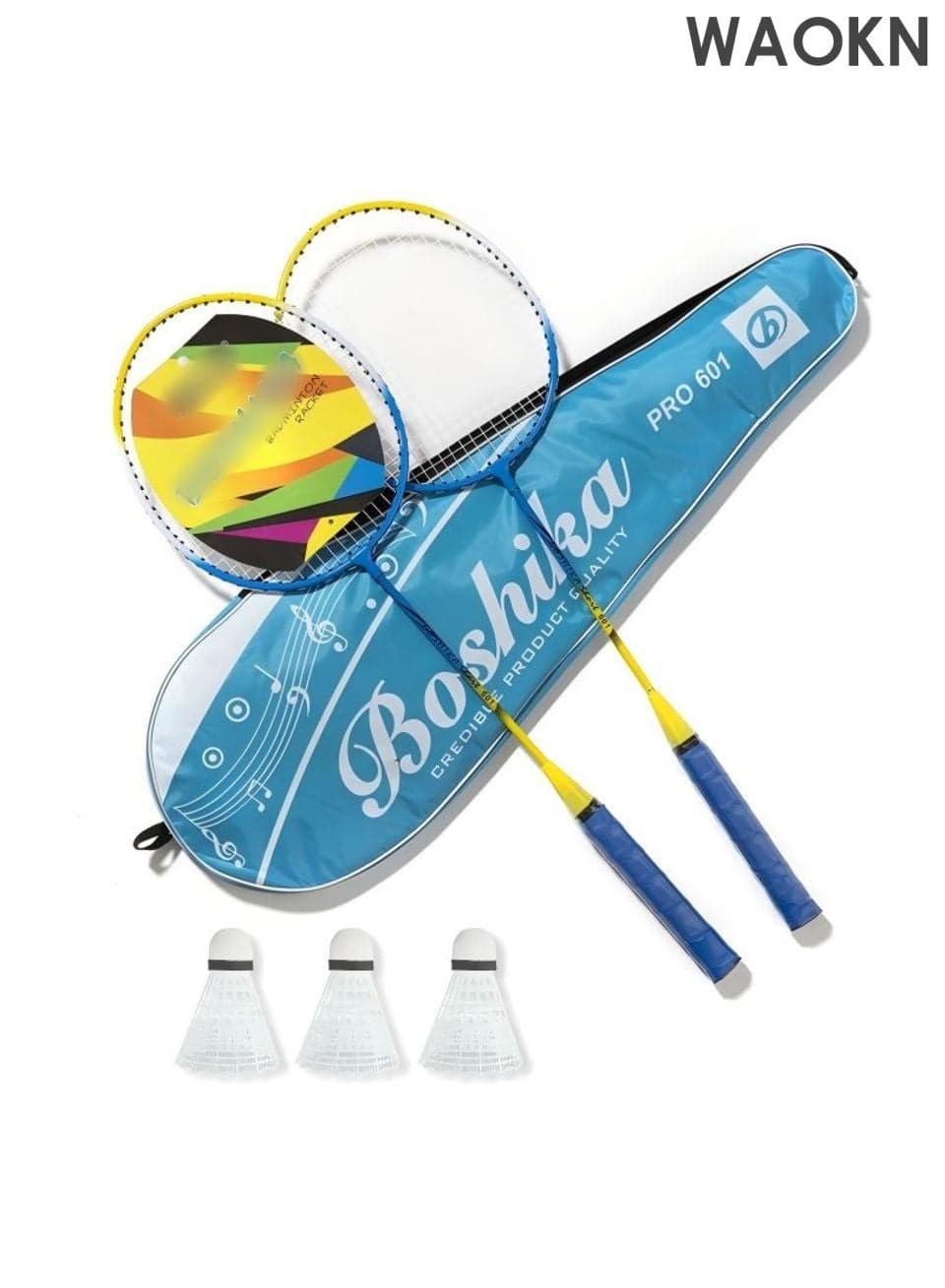 Badminton Set 2 Player Badminton Rackets Lightweight Badminton Racquet with 3 Shuttlecocks and 1 Carrying Bag , Badminton Backyard Games for Outdoor , Garden , Beach , Family Fun Game ,unisex , blue .