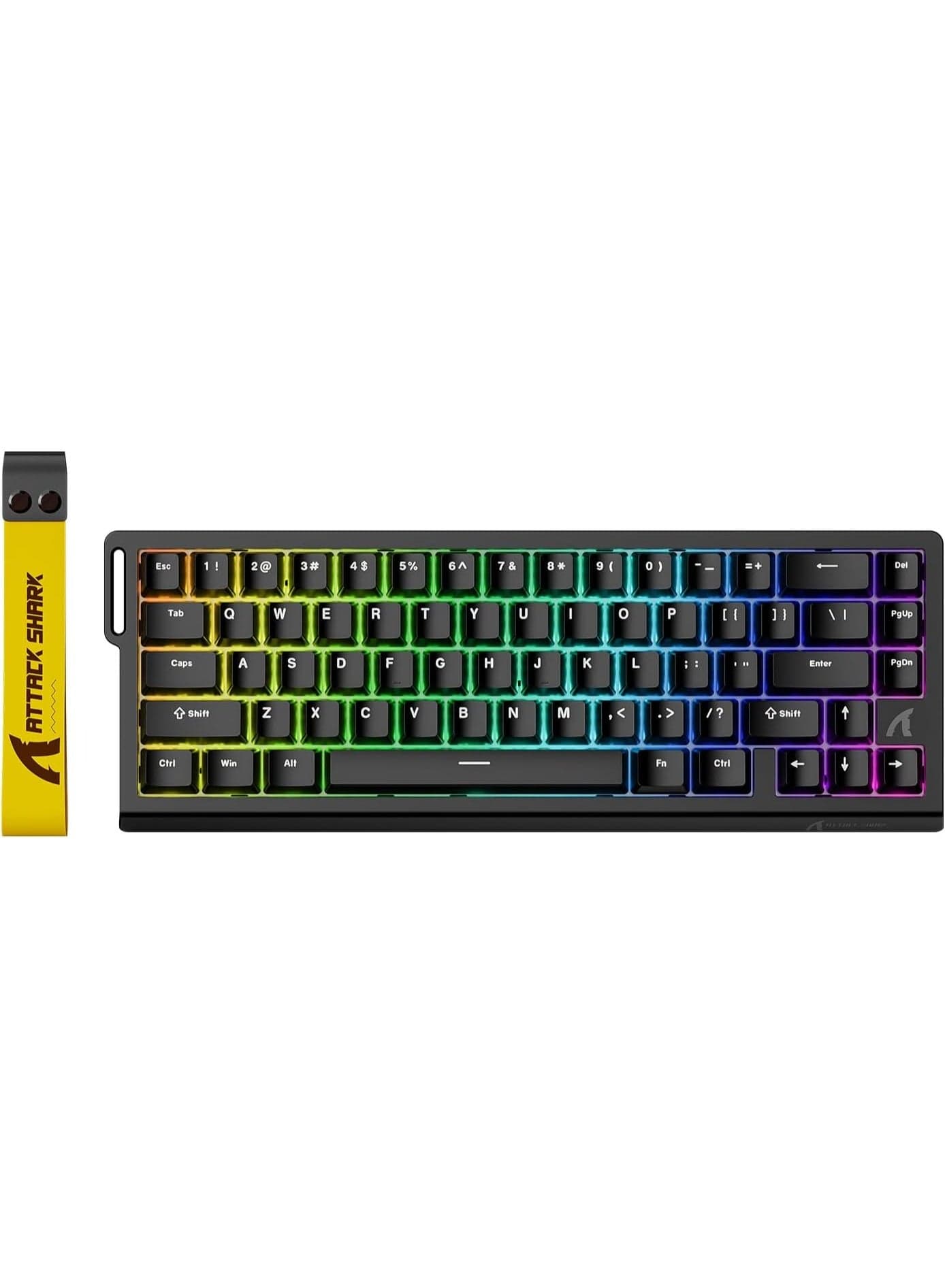ATTACK SHARK X68 HE 8000Hz Rapid Trigger Keyboard, 0.01mm RT Accuracy Wired Gaming Keyboard with Magnetic Switch, Adjustable Actuation, Rapid Trigger, Snap Tap, RGB Lighting for PC/Mac, Black