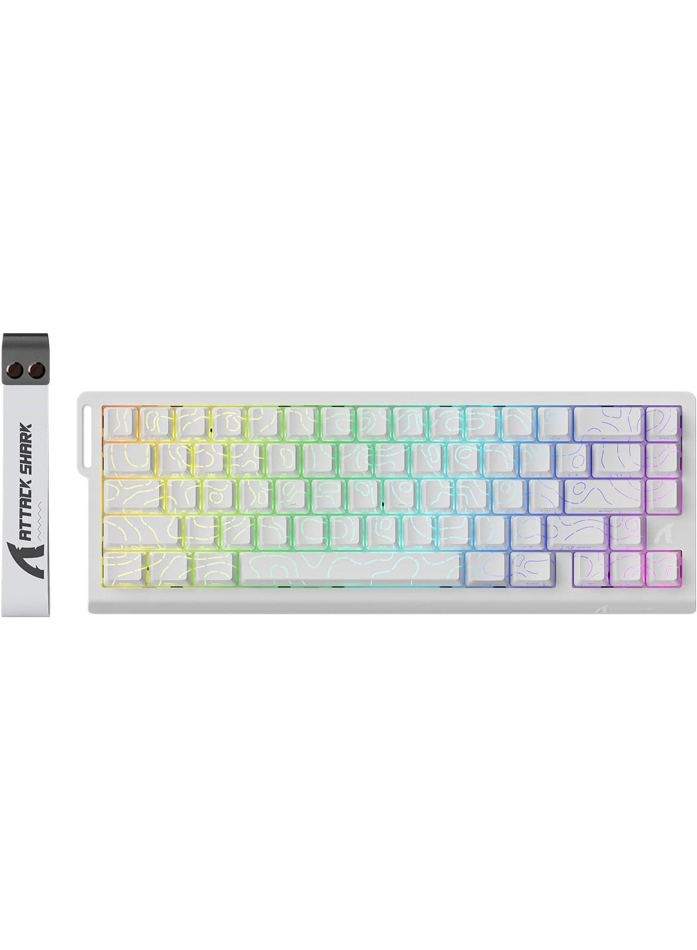ATTACK SHARK X68 HE Rapid Trigger Mechanical Gaming Keyboard 60% Wired with Adjustable Actuation,Hall Effect Magnetic Switch,8KHz Polling Rate,RGB Backlit,Top Mount,Side Printed Keycap(White Contour)