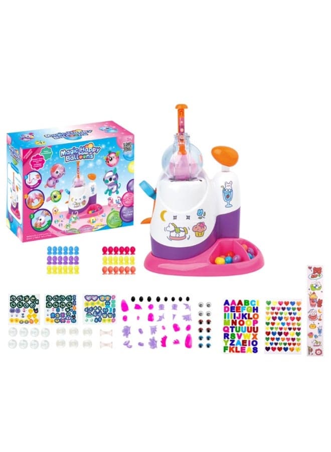 DIY Bubble Kit with Pump DIY Handmade Inflatable Toys Sticky Magic Balloon Craft Kit Sticker Decorated Balloons Toy Air Pump Fun with Balloon Monster Pals DIY Creative Activity High Quality Gift Set