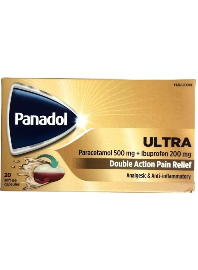 Panadol Ultra Double Action Pain Relief 20s Softgels