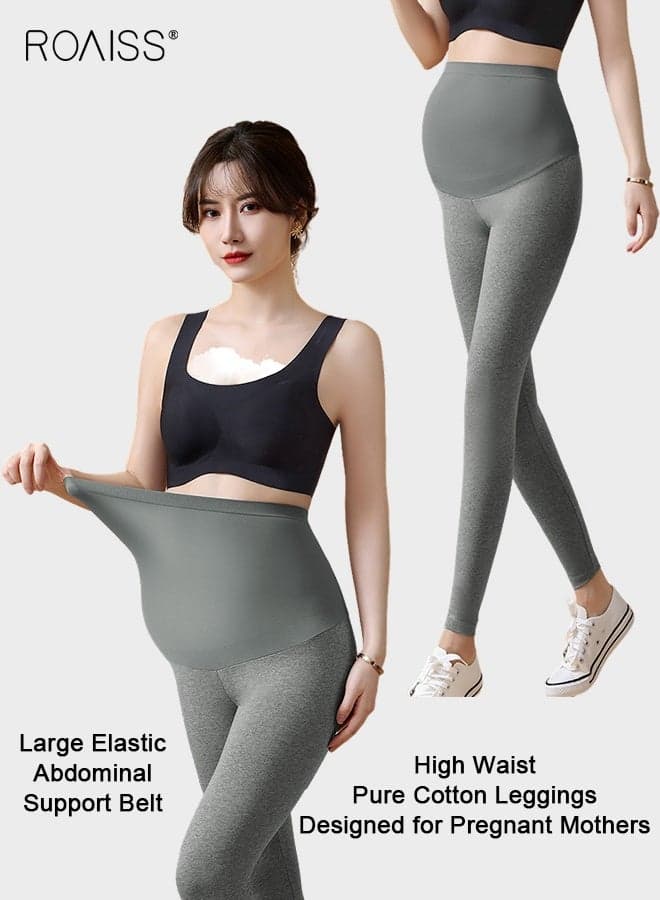 Plus Size Maternity Support Pants Maternity Leggings with Belly Support Relieve Waist Pressure Comfortable and Skin Friendly Fabric with Stretch and Non-Constricting