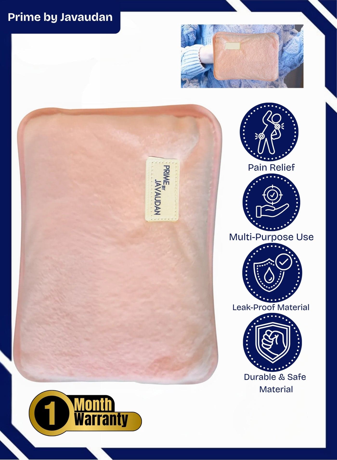 Electric Hot Water Bag Rechargeable Heating Bag with Fleece Cover for Cramps, Neck, Shoulders Pain Relief Bag for Hot Therapy Hand & Feet Warmer