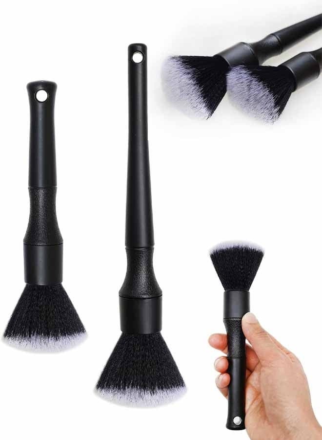 2 Microfiber Detailing Brushes, Car Interior Detailing Brush for Air Vent,Dashboard, Leather,Cleaning Tool Efficient Dust Removal for Car Interior, Computers, Keyboards, Digital Device