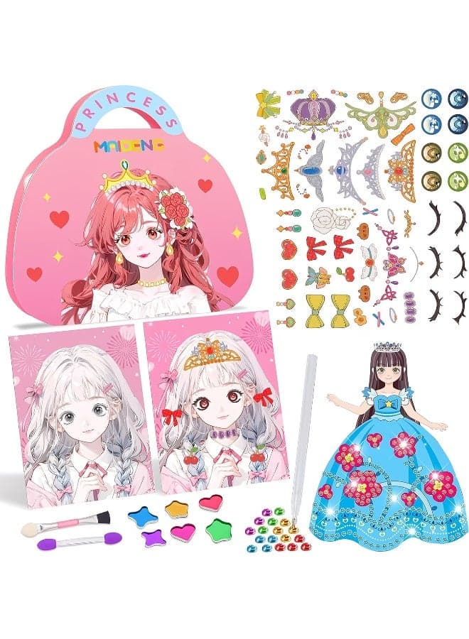 Princess Pretend Play Makeup Bag Set – Cosmetic Storage Pouch with Role-Play Accessories for Dress-Up & Imaginative Play | Screen-Free Creative Activity for Kids