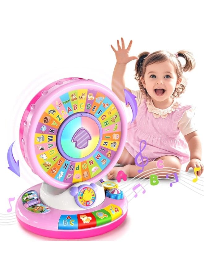 Urban Trendo Wheel Toy Musical Spin & Sing Alphabet Zoo with Lights & Sounds, Learning Educational Toys for Toddler 1-3, Christmas Birthday Gifts for Baby Kids Age 6-9-12-18 Months