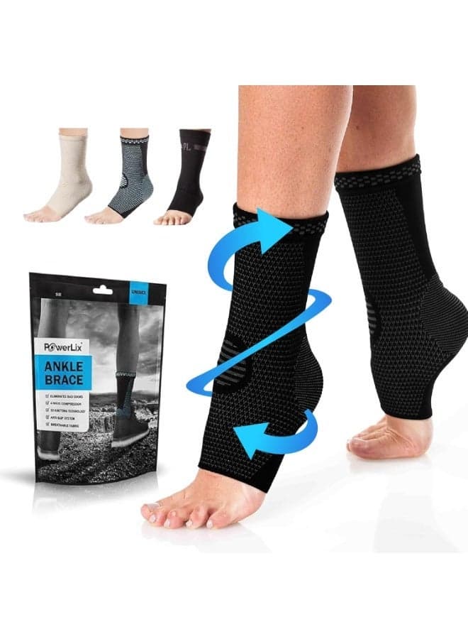 Ankle Support Brace 2 Pack, Ankle Brace for Men/Women/Kids, Support for Ligament Damage, Sports Protect, Injury Recovery, Plantar Fasciitis Foot Socks with Arch Support