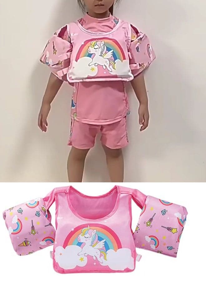 Kids Swim Vest for Toddler Learn to Swim Children's Float Swimsuit Boys and Girls Safety Swim Jacket for 2-6 Years Old (Pink Pony)