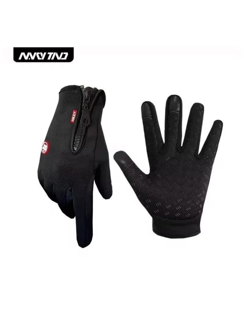 Ski Gloves Grab Velvet Touch Screen Gloves Autumn and Winter Warm Plus Velvet Cold Proof Waterproof Outdoor Riding Model(XL)