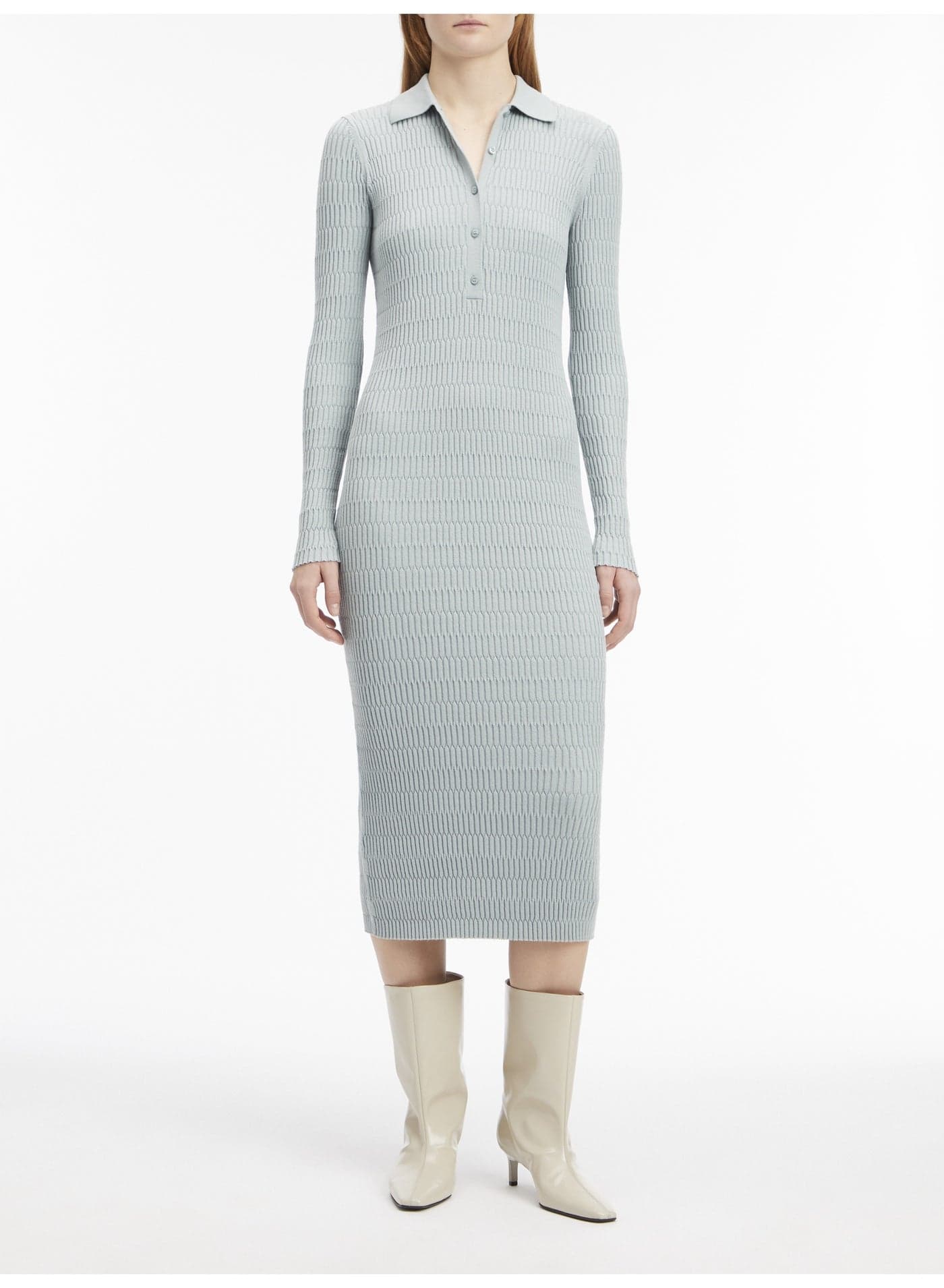 Slim Textured Shirt Dress