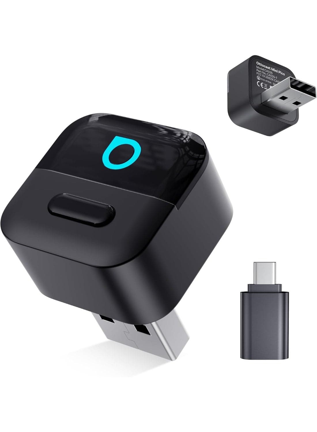 OTTOCAST Mini Pico (2026 Version) Wireless 2-in-1 CarPlay & Android Auto Adapter, Plug & Play Dongle for iPhone & Android, Auto Connect, One-Tap Disconnect,Wi-Fi 6 & Bluetooth 5.4 for Low-Latency