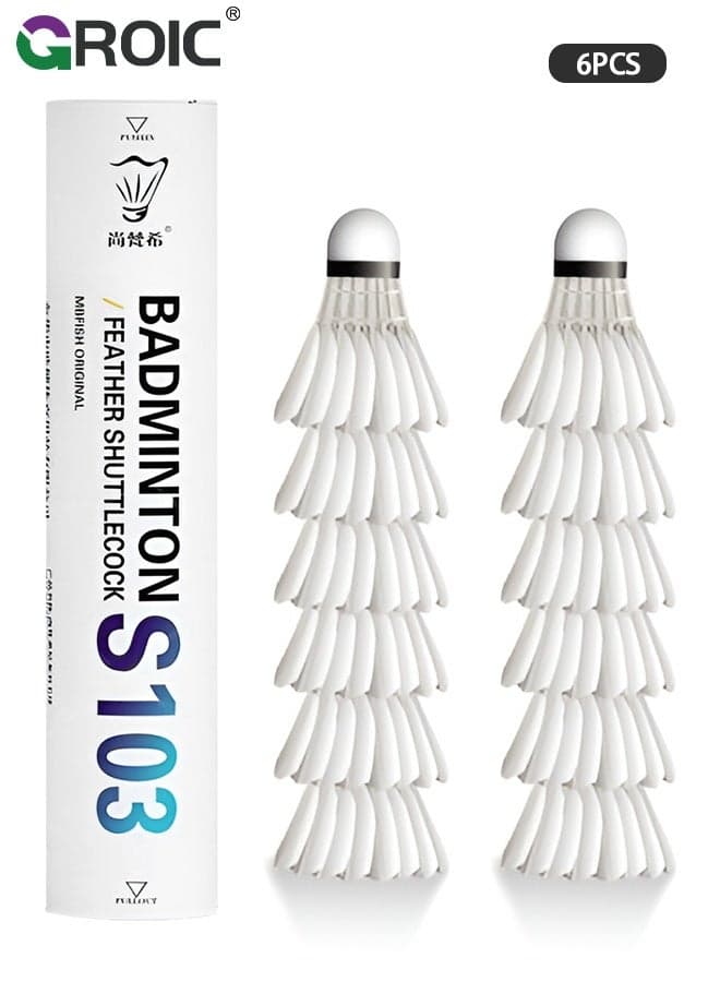12pcs Shuttlecocks, White High-Elasticity Shuttlecocks for Indoor Outdoor Training and Recreational Play, High Speed with Stability Durability for Practice Training, Durable Feathers Badminton Shuttlecocks