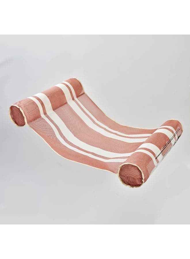 Luxury Mesh Hammock Pool Float Lounger with Inflatable Headrest & Footrest – Tierra Clay Stripe