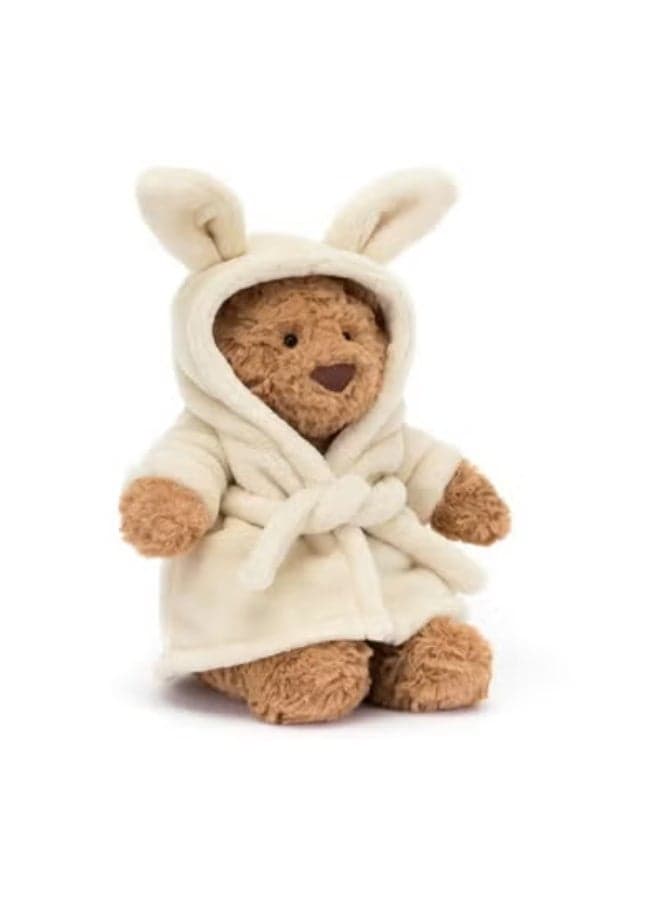 Soft Teddy Bear Plush Toy with Bunny Hood Costume – Cute Stuffed Animal for Kids