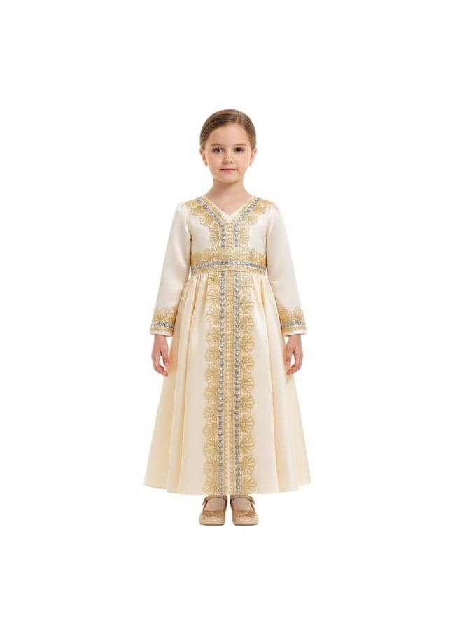 D' Daniela - Golden Bloom Jalabiya - Cream