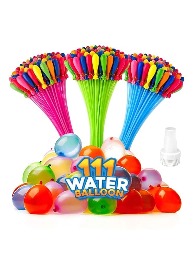 Duravel Colorful Water Balloons, Rapid-Filling Self-Sealing, Easy Fill for Outdoor Family Party and Summer Fun, 111 Pcs