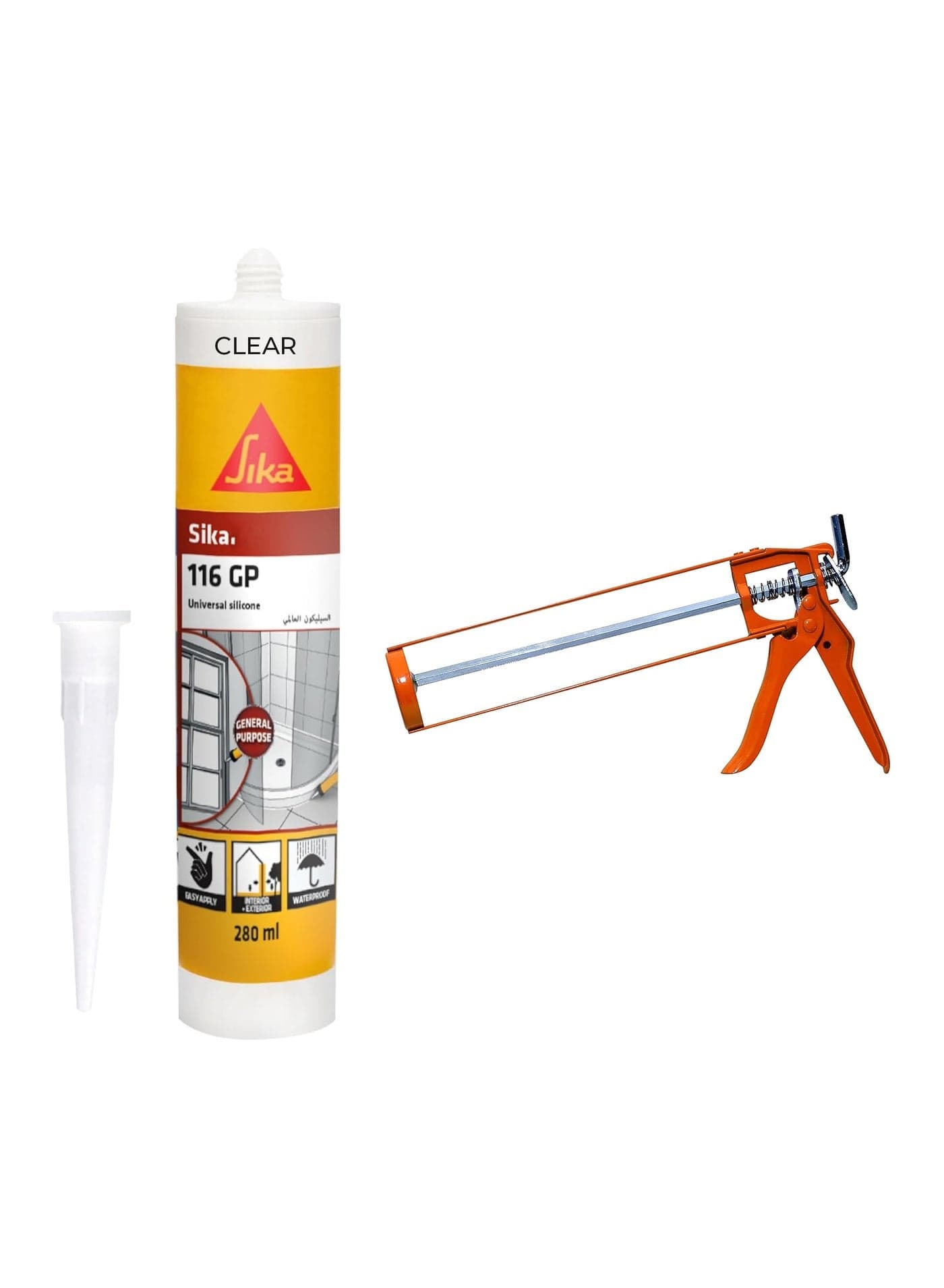 SIKA - Universal Multipurpose Silicone Sealant For Glazing And Weatherproofing - Sikasil-116 Gp Transparent - Acetoxy Cure - 280ml