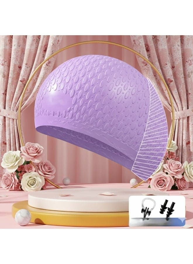 Extra Large Swim Cap for Braids and Dreadlocks, Waterproof Silicone Swimming Caps for Long Hair, Weaves, Extensions, Curls & Afros, Waterproof Adult Swim Hats Bathing Caps for Women