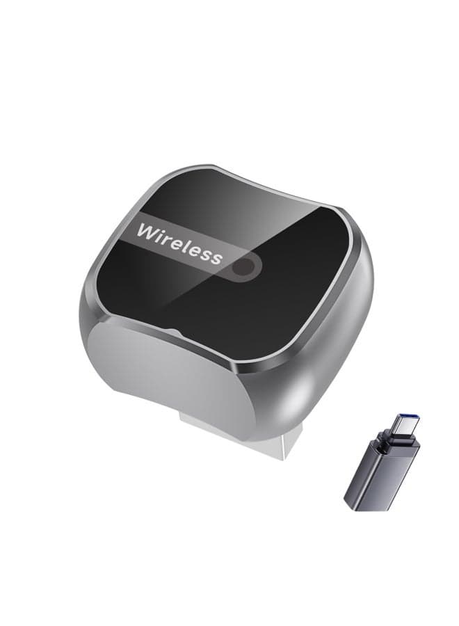 2-in-1 Wireless CarPlay & Android Auto Adapter, Plug & Play CarPlay Dongle Converts Wired to Wireless,No Delay, Compact Design for iPhone & Android with USB/USB-C Port