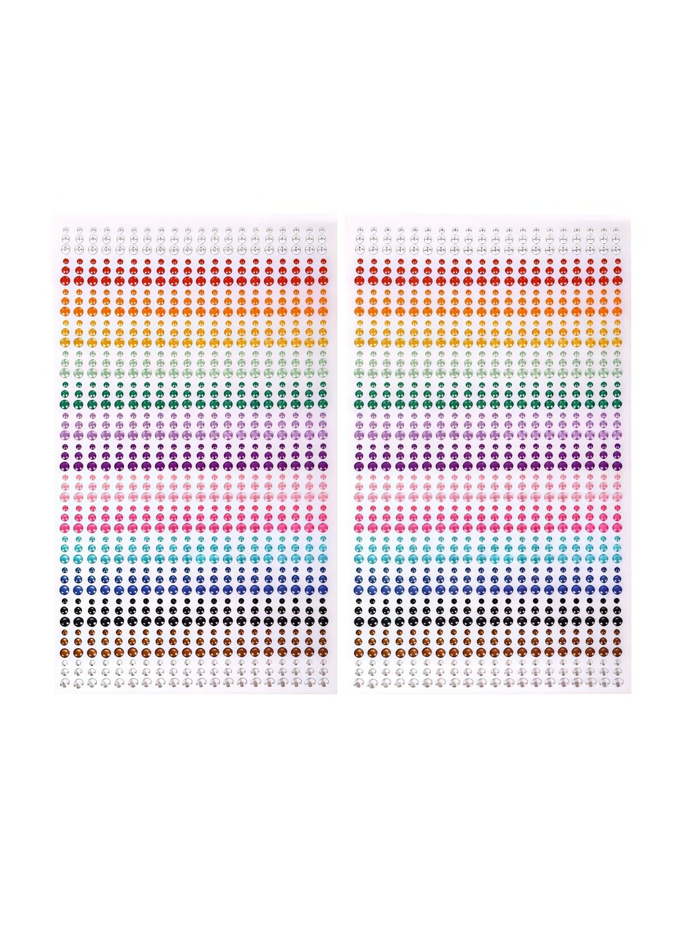 2 Pack, Total 1800 Pieces Self Adhesive Crystal Rhinestone Stickers, 15 Colors Kids DIY Embellishment Self Adhesive Jewels Sticker Colorful Diamond, Gem Sticker for Face, Hair, Nail, Craft, Clothes, Shoes, 3 mm to 5 mm Multicolored Diamond Stickers
