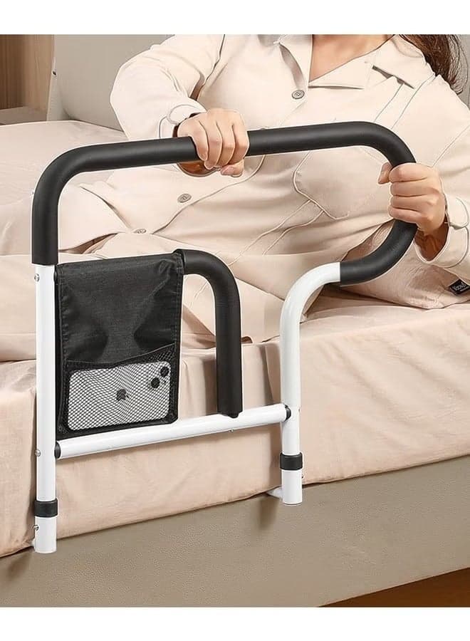 Bed Assist Rail Adult Bedside Standing Bar for Seniors Elderly Handicap Adjustable Fall Prevention Safety Handle Guard Long Hand Bedrail Grab Bar Cane