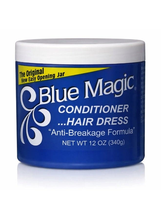 Blue Magic Conditioner Hair Dress Original Anti-Breakage Formula 340g (12oz) – Moisture-Resistant Hair Cream for Dry, Frizzy & Breakage-Prone Hair