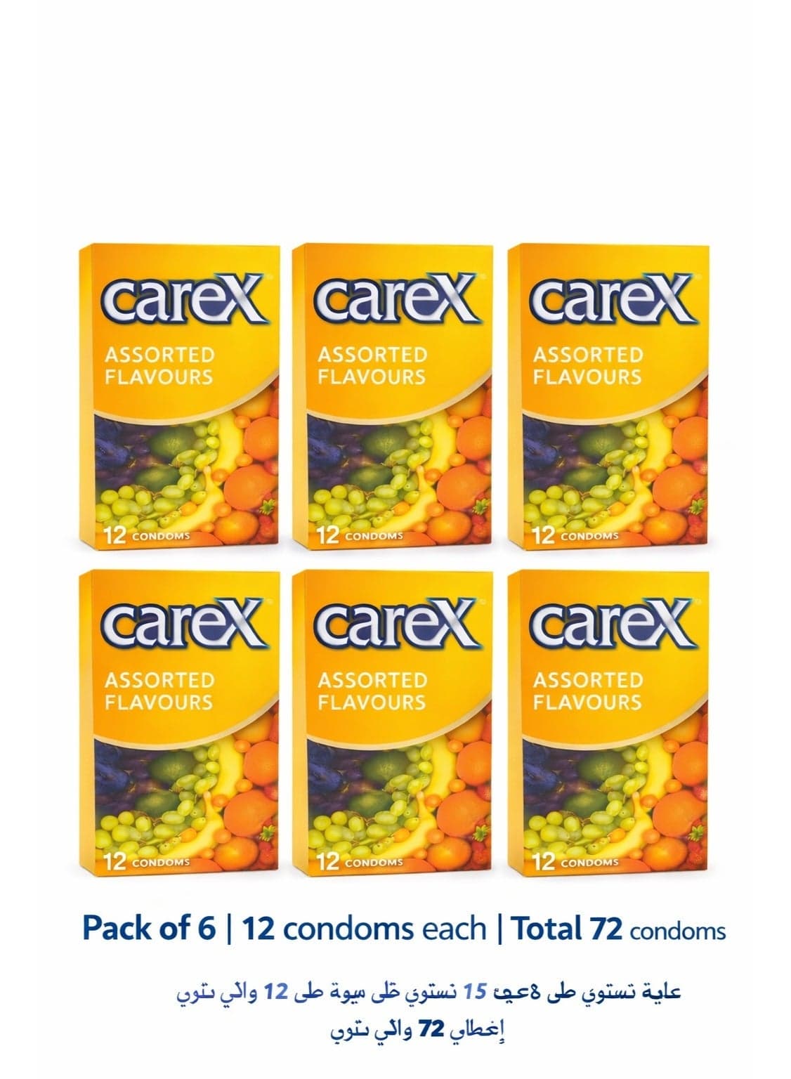 Carex Assorted Flavours Condoms Pack Of 6 Boxes