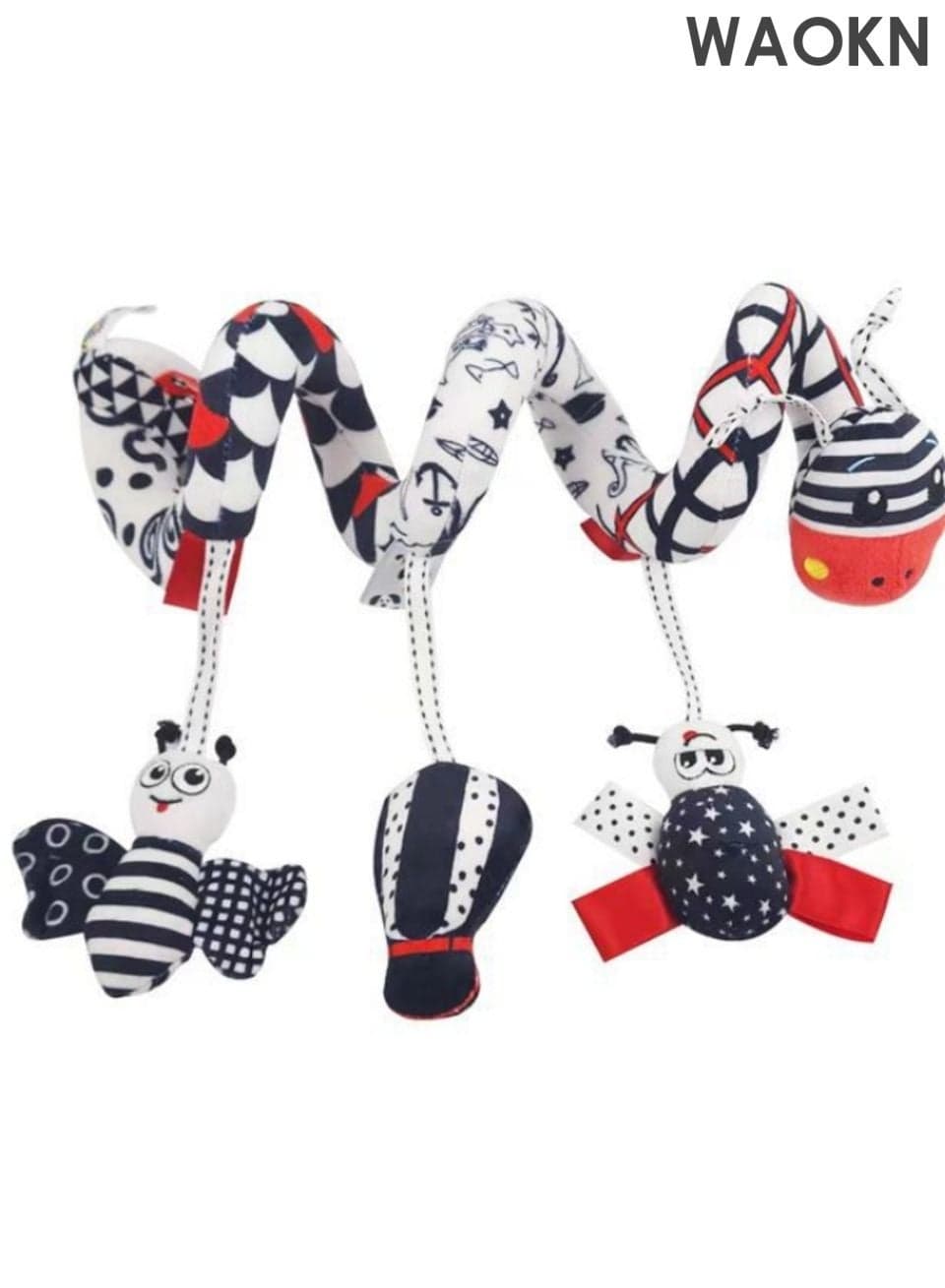 Giraffe Car Seat Toys for Babies , 0-6 Months Pram Toys Stroller Activity Black White Baby Spiral Plush Toys , Newborn High Contrast Sensory Carseat Toys with 3 Pendants Hanging Boys Girls Gift , unisex .
