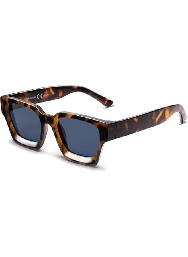 Thick Square Sunglasses for Men Women Retro Chunky Rectangle Shades UV400 Protection