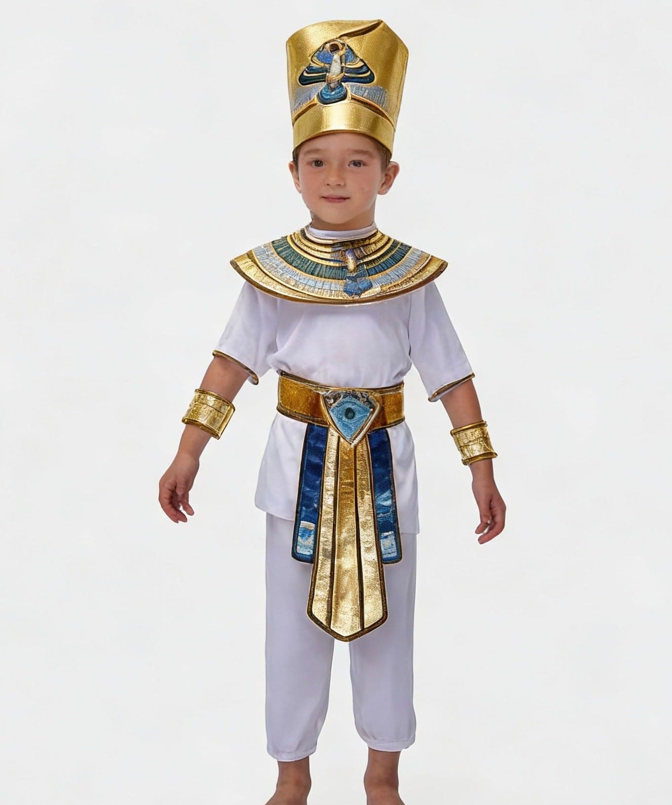 Boy Ancient Egypt Egyptian Pharaoh Cleopatra Prince Cosplay Costume For Kids Carnival party With Accessories, Pharaoh Costume Halloween Cosplay Dress Up for Boys