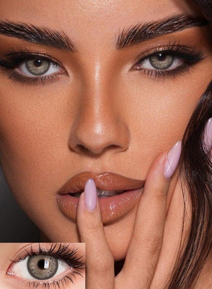 Gray Yearly Colored Contact Lenses, Unisex Cosmetic Contact Lenses, Natural Fashion Lenses, 42% Water