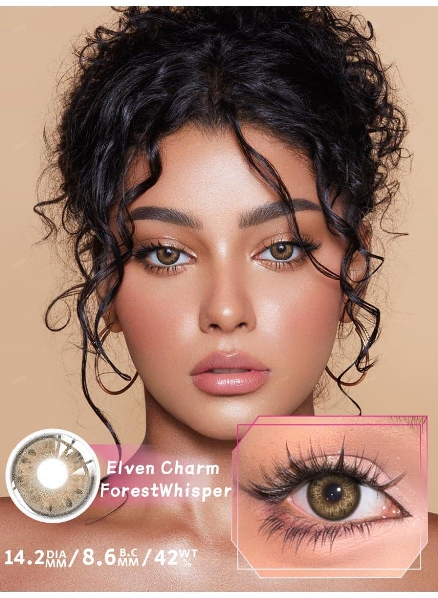UYAAI Elven Charm Forest Whisper Series Yearly Colored Contact Lenses, Unisex Cosmetic Contact Lenses, Natural Fashion Lenses, 42% Soft Lenses