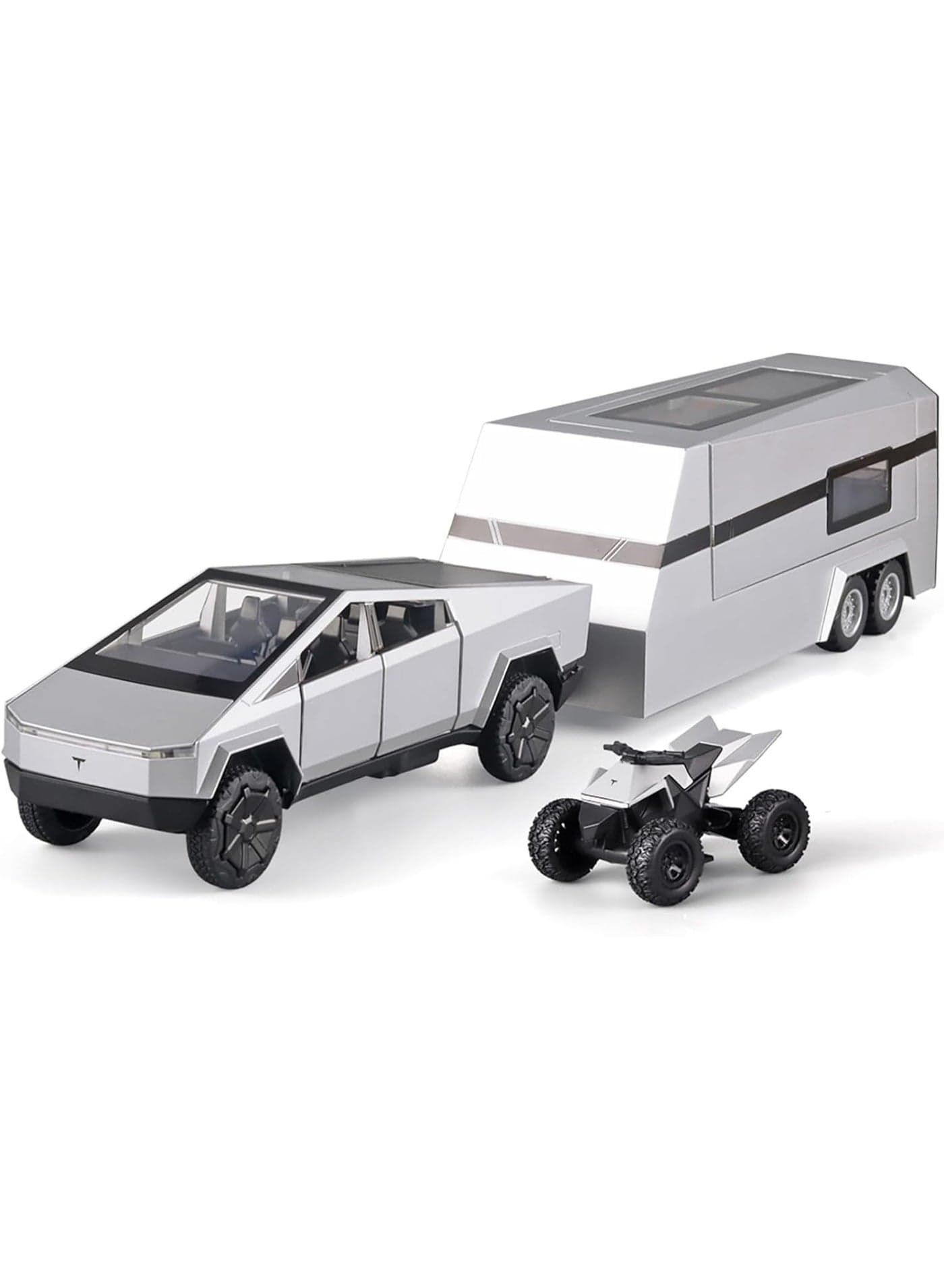 Toy Trucks for Boys Trailer Toy Car 1/32 Diecast Metal Pickup trailer RV,Truck and Trailer Toy with Sound Light and Pull Back,Toy Trucks for Boys Age 4-7