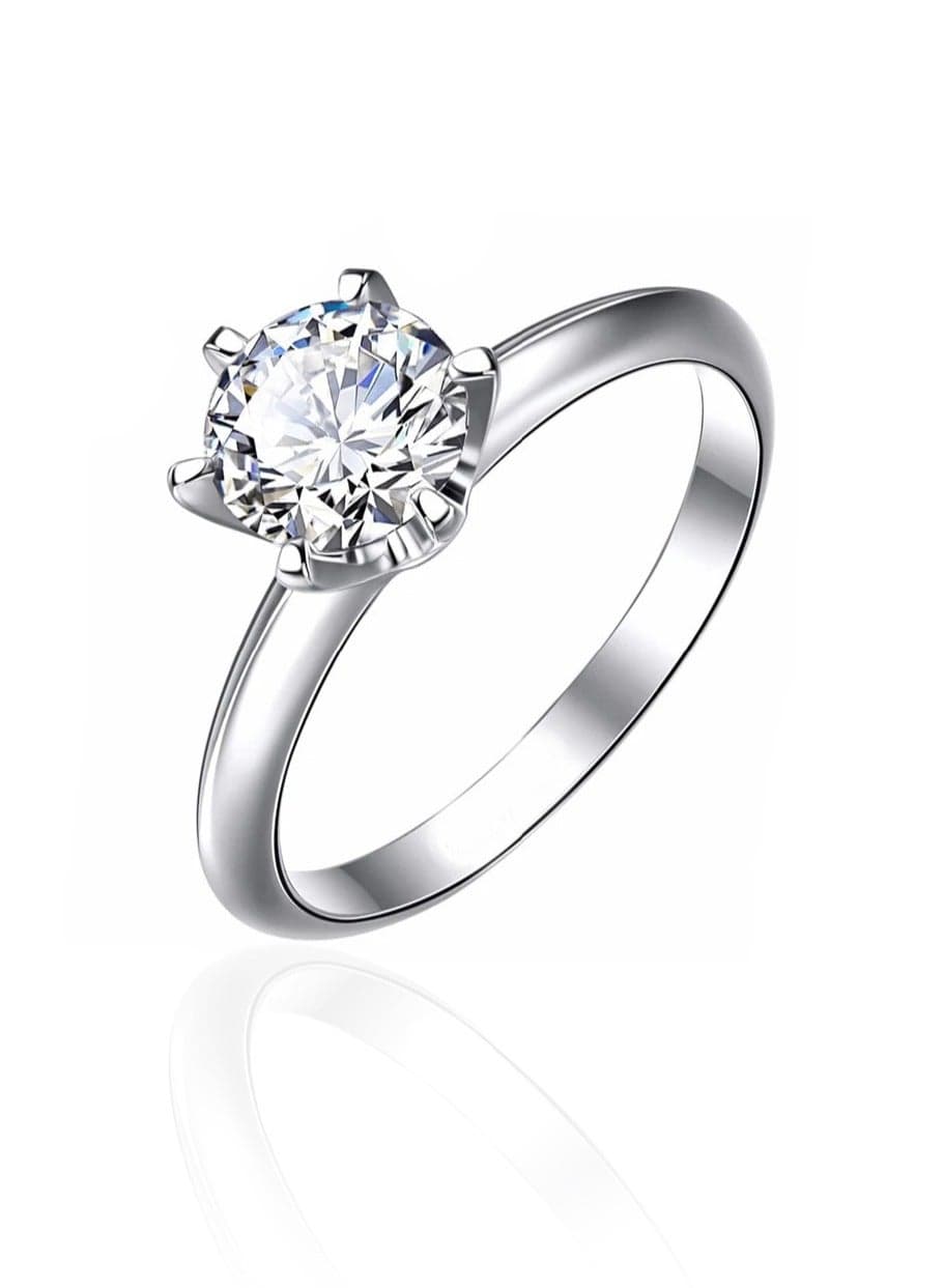 1 Carat Moissanite Classic Six-Prong Ring