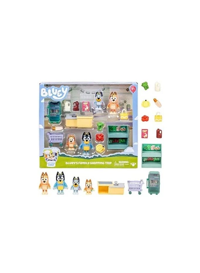 Bluey Lets Play Chef Family Shopping Trip Multi Pack Exclusive 18999
