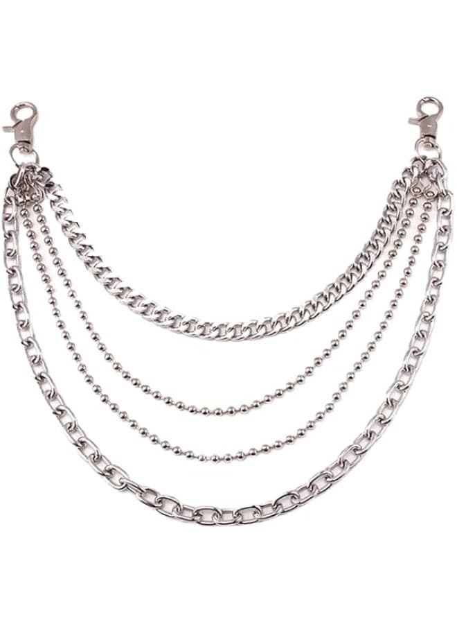 Pant Chain Silver Layered Jeans Wallet Layered Chains Punk Pocket Chain Belt for Women and Men