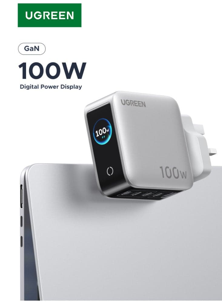 100W USB Type C Charger with Interactive Display, 5-Port 4C1A Fast Charger USB Wall Plug with Emoji Touch Control Charging Station Compatible With MacBook, iPhone 17 Pro Max, Galaxy S26 Ultra 100W 4C1A With Screen