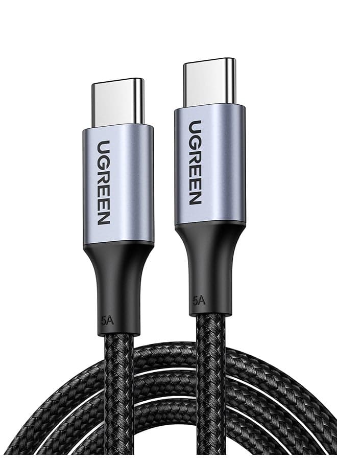 USB C Cable 2M Braided 100W Power Delivery PD Fast charge Cable USB C to USB C For iPhone 17 16 Pro Max iPad mini 6 MacBook Pro Air M3 M2 M1 iPad Pro Samsung S26 S25 Ultra Laptop Lenovo Dell Xiaomi 2m 100W Black