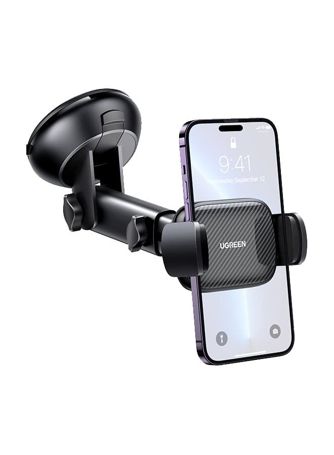 Car Phone Holder For Dashboard/Windshield Mobile Holder For Car With Suction Cup Car Mobile Holder Dashboard Car Mount For Mobile Compatible iPhone 14/15/16 Series, Galaxy S23/S24 Ultra, Xiaomi Black