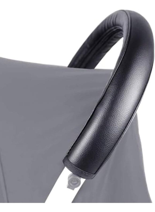 Baby Pushchair Handle Covers, PU Leather Stroller Armrest, Baby Stroller Handle Protector, Waterproof Baby Buggy Armrest Handle Stroller Armrest with Zip, Anti-Dirty, Anti-Breakage, Black