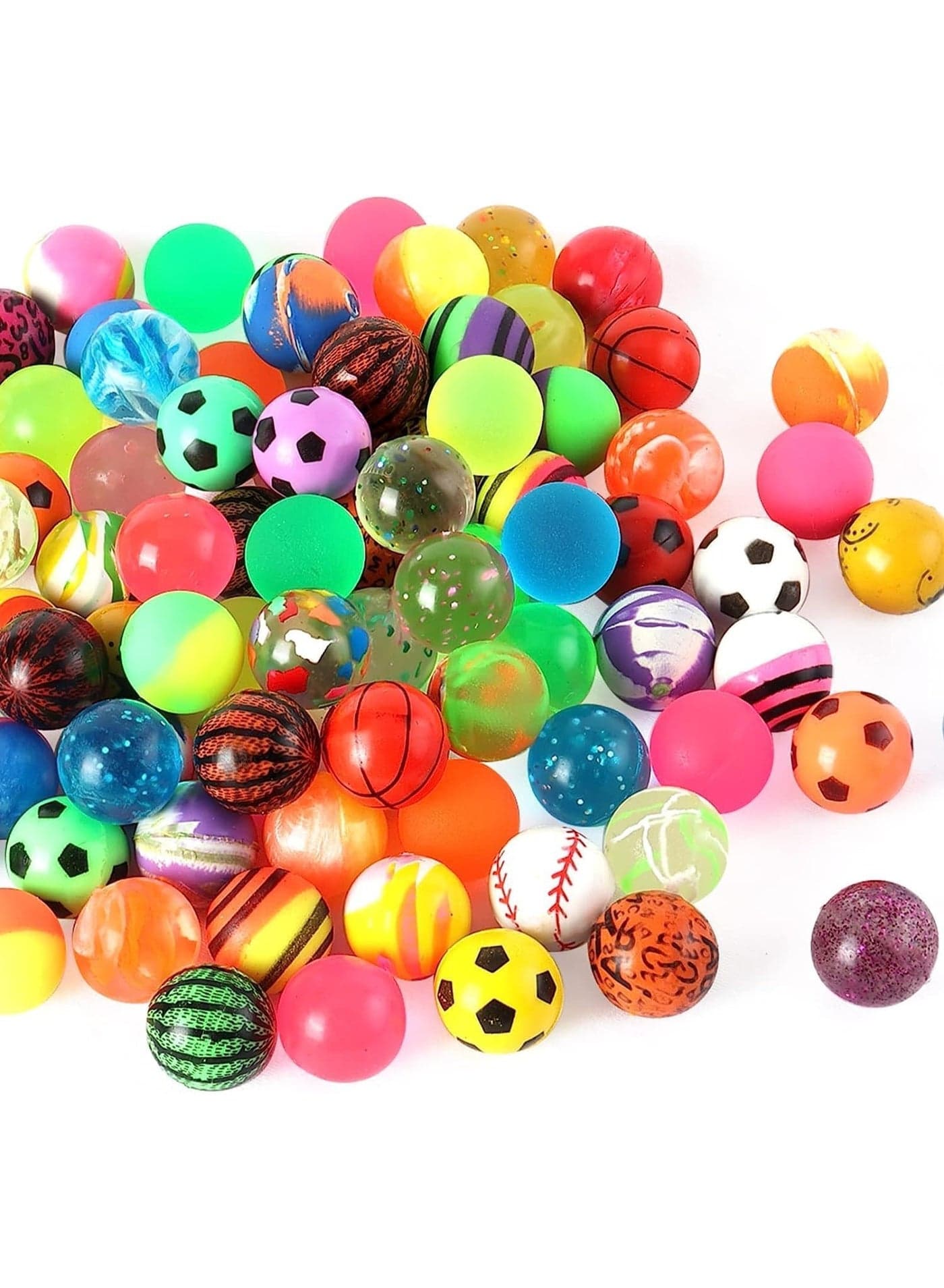 50 Pieces Bouncy Balls Bulk, Mixed Pattern High Bouncing Balls, for Kids Party Favors, Prizes, Birthdays Gift(27 mm)