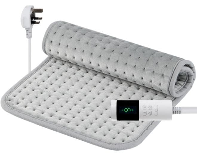 Lullaxx Heating Pad,Electric Heat Pad Designed To Relieve Back,Neck,And Leg Pain,Features Multiple Temperature Settings,Automatic Shut-off,Washable(12 * 24 Inches, Gray)