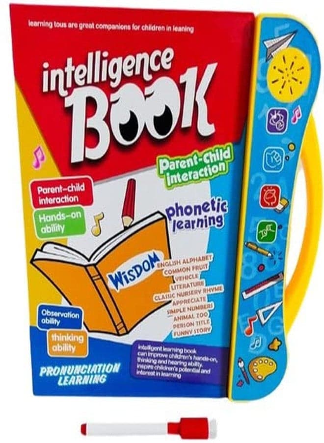 Fiddlys Intelligence Book | Interactive Children Study -Musical English Educational Phonetic Learning for 3 + Year Kids|Boys|Toddlers- Multi Color