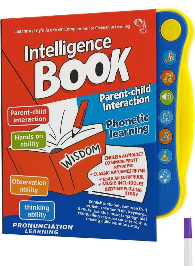 Musical Intelligence Learning E-Book for Kids | Alphabet, Numbers, Shapes & Phonics Sound Book | Interactive Talking Book with Music & Touch Features | Educational Learning Toy for Toddlers Ages 2-7