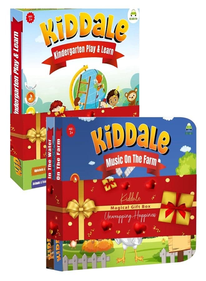 Kiddale Pack of 3 Educational Books for Kids - 1 Sound Book (Play n Learn) + 2 Non-Sound Books (Ripple in The Water & Music on The Farm)