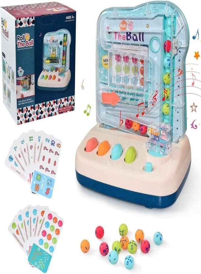 Samtop Rolling Ball Early Learning Educational Toy for Kids STEM Sensory Toy for 3 4 5 6 7 8 Years Boys Girls with 12 Puzzle Cards Balls for Counting Maths Color Identify