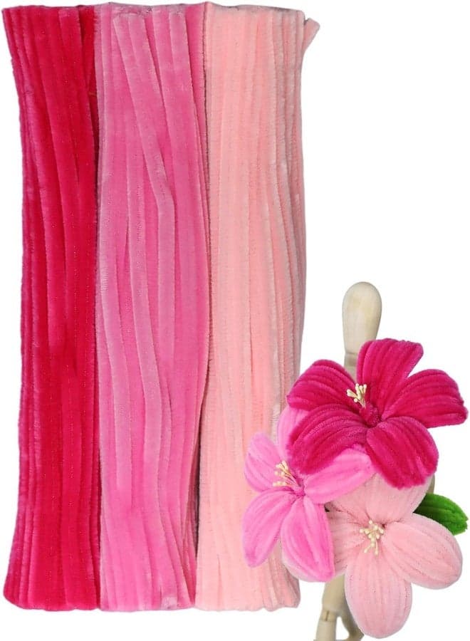 Premium Chenille Stems Pipe Cleaners, Craft Supplies for DIY Art, Floral Creations, School Projects (Pink 150pcs)