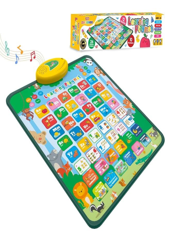 Wembley Preschool Talking ABCD Toys for Kids Learning Playmat Touch and Learn Letter, Word, Spelling & Quiz | Alphabet and Number Chart Montessori Educational Toys for 2+ Years Old Boy Birthday Gift